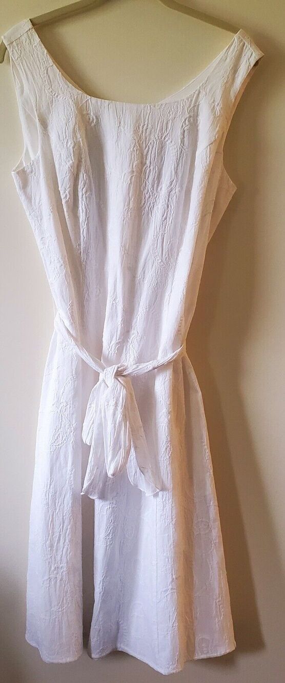 Cleo Womens White Sleeveless Emroidered Dress Size 10 Cottage Coquette Wedding